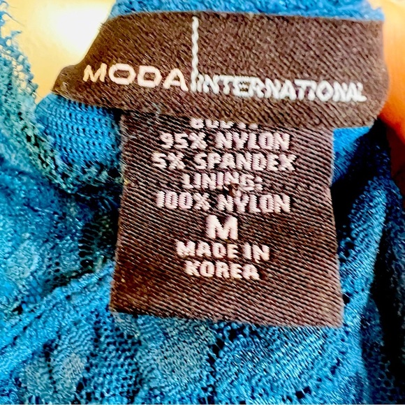 Y2K LACE FLORAL SHEER OVERLAY BABY DOLL CORSET TOP DARK TEAL BLUE SIZE  Medium - Picture 3 of 5